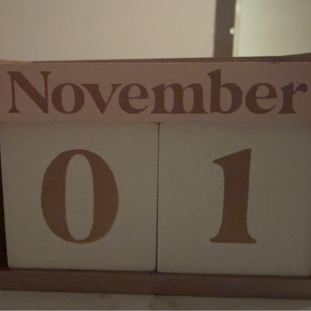 Elegant Wooden Perpetual Calendar in Tan